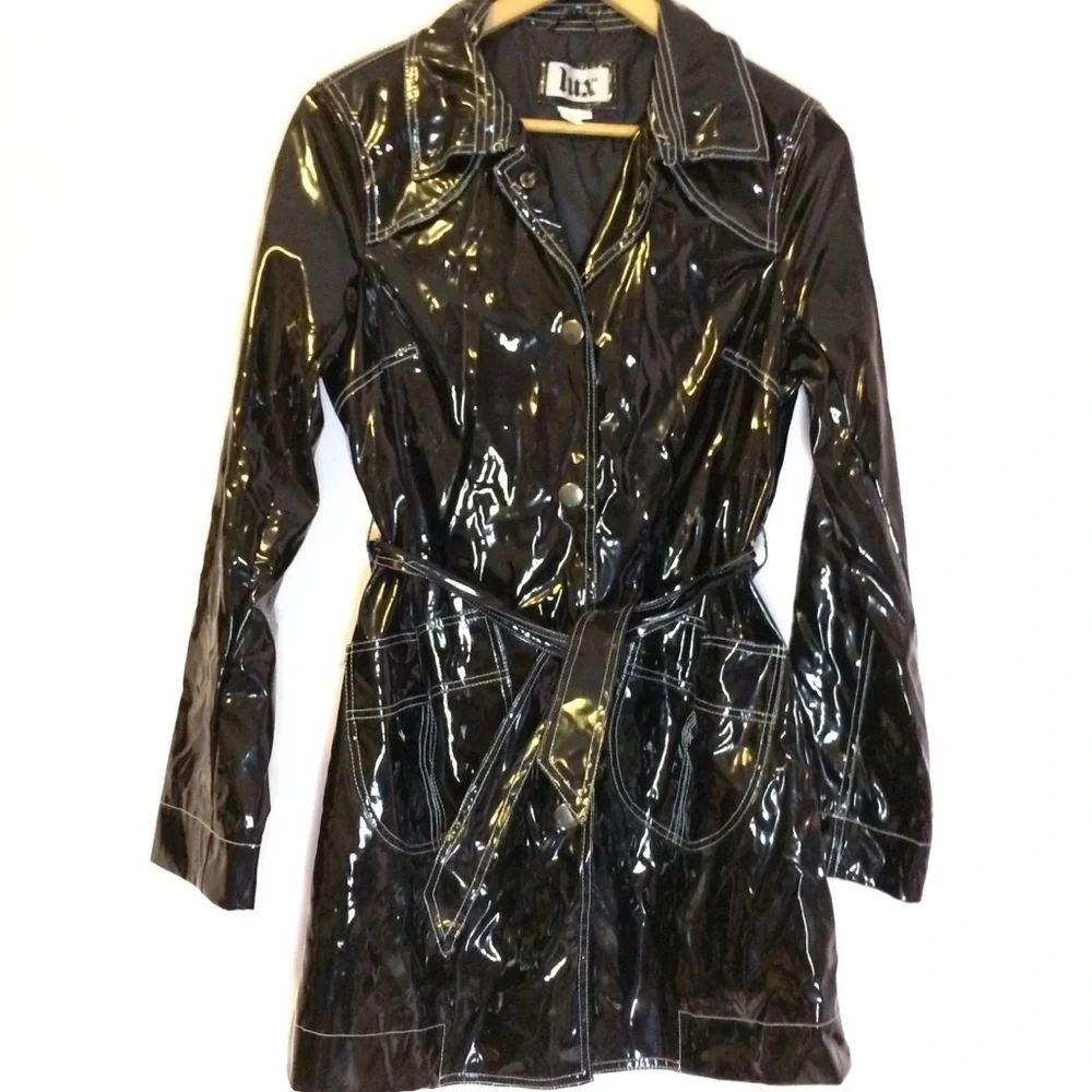 URBAN OUTFITTERS LUX MOD VINYL TRENCH RAIN COAT